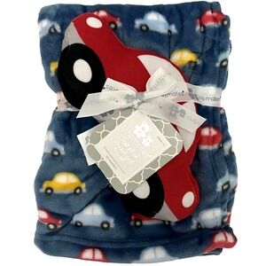 Cribmates Plush Car Baby Blanket Toy Set Blue Red Soft Fleece Boy Crib Mates NWT